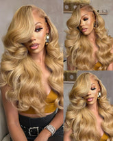Light Brown Colored Body Wave 13x4 Lace Front Human Hair Wigs Free Part
