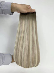 Russian Virgin Remy Flat Hair Human Extensions Seamless Flat Weft Hair Extensions