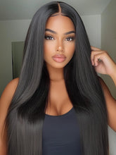 360 Glueless Yaki Straight Wig – Natural Blowout Look | High Ponytail Ready