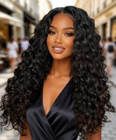 360 Glueless Water Wave Wig – Defined Curl Ponytail & Gym Ready