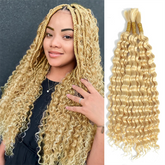 Human Braiding Hair 613 Blonde Deep Wave Bulk Hair For Micro Braiding No Weft 300gram