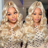 Blonde #613 Body Wave 13x4 Lace Front Human Hair Wig Free Part