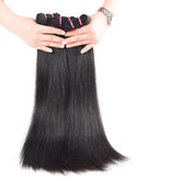 Double Drawn Straight Full End Unprocessed Natural Black 3 Bundles/pack