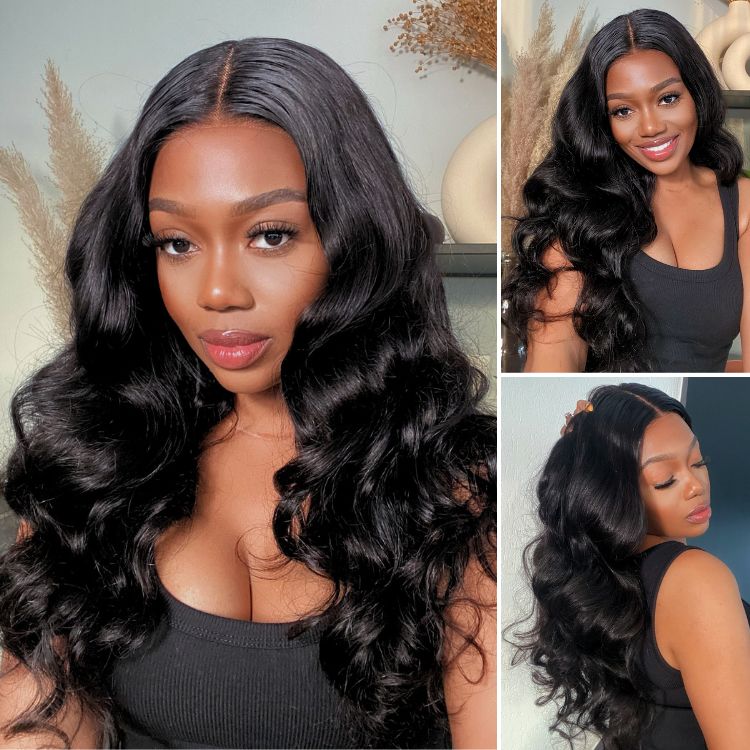 Body Wave HD Lace Frontal Luxury Wig with Pre plucked Edges Natural Bl Elgantbeauty