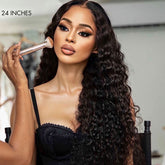 Water Wave HD Lace Frontal Wig Double Drawn Luxury Wig with Pre-plucked Edges