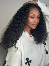 Drawstring Half Wig Water Wave Upgrade No Lace No Glue Human Hair Wigs Beginner Friendly