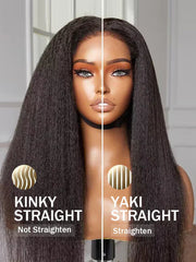 Yaki Straight Hair Wear Go Glueless Wig 9X6 Pre-cut HD Lace Pre-plucked