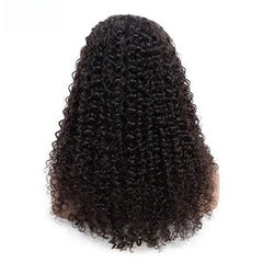 360  Kinky Curly  Invisi Drawstring Wear Go Glueless Pre-Bleached And Pre-Cut Lace Human Hair Wig