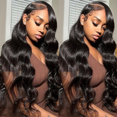 13×6 Glueless Body Wave Wig – Natural Hairline Human Hair Drawstring Wig, Beginner Friendly