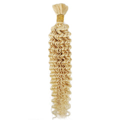 Human Braiding Hair 613 Blonde Deep Wave Bulk Hair For Micro Braiding No Weft 300gram