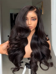 13×6 Glueless Body Wave Wig – Natural Hairline Human Hair Drawstring Wig, Beginner Friendly