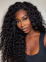 6×6 glueless water wave HD lace wig 100% human hair