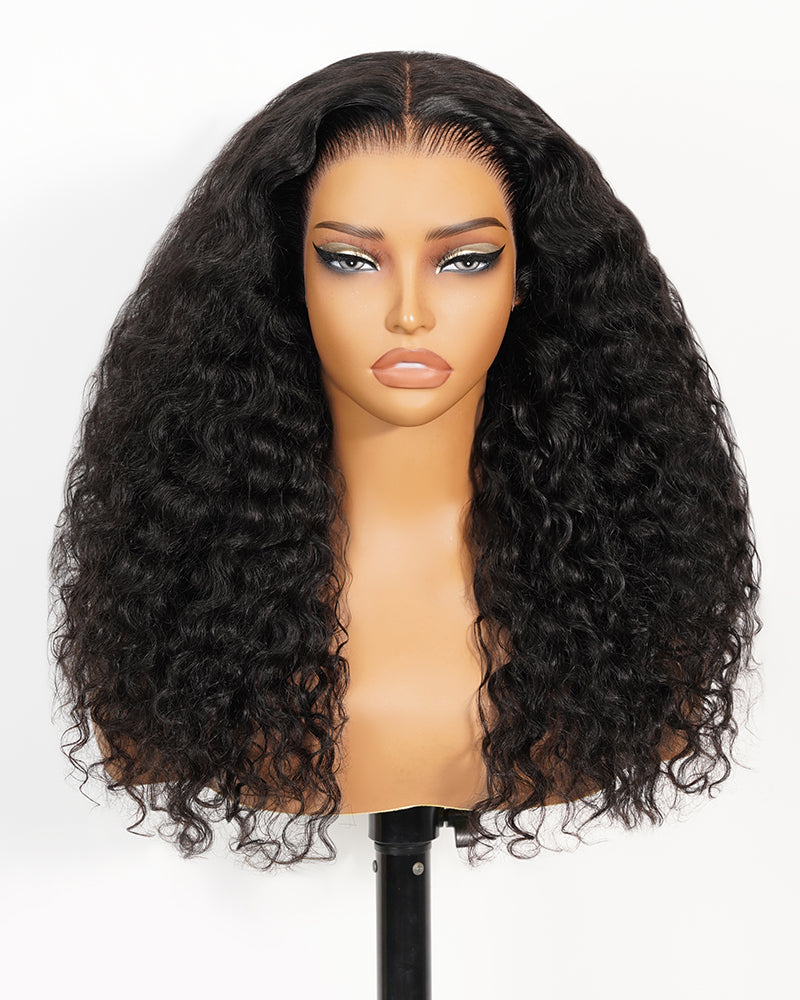 Water wave texture 6×6 glueless human hair wig