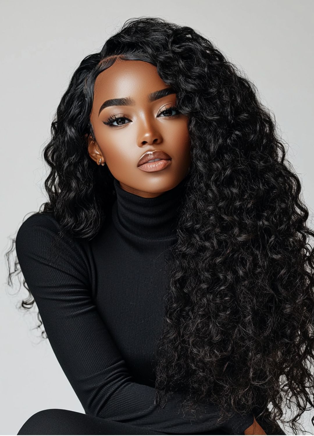 6x6 glueless water wave wig with HD lace and natural hairline