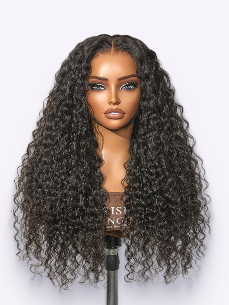 360 Glueless Water Wave Wig – Defined Curl Ponytail & Gym Ready