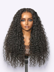 360 Glueless Water Wave Wig – Defined Curl Ponytail & Gym Ready