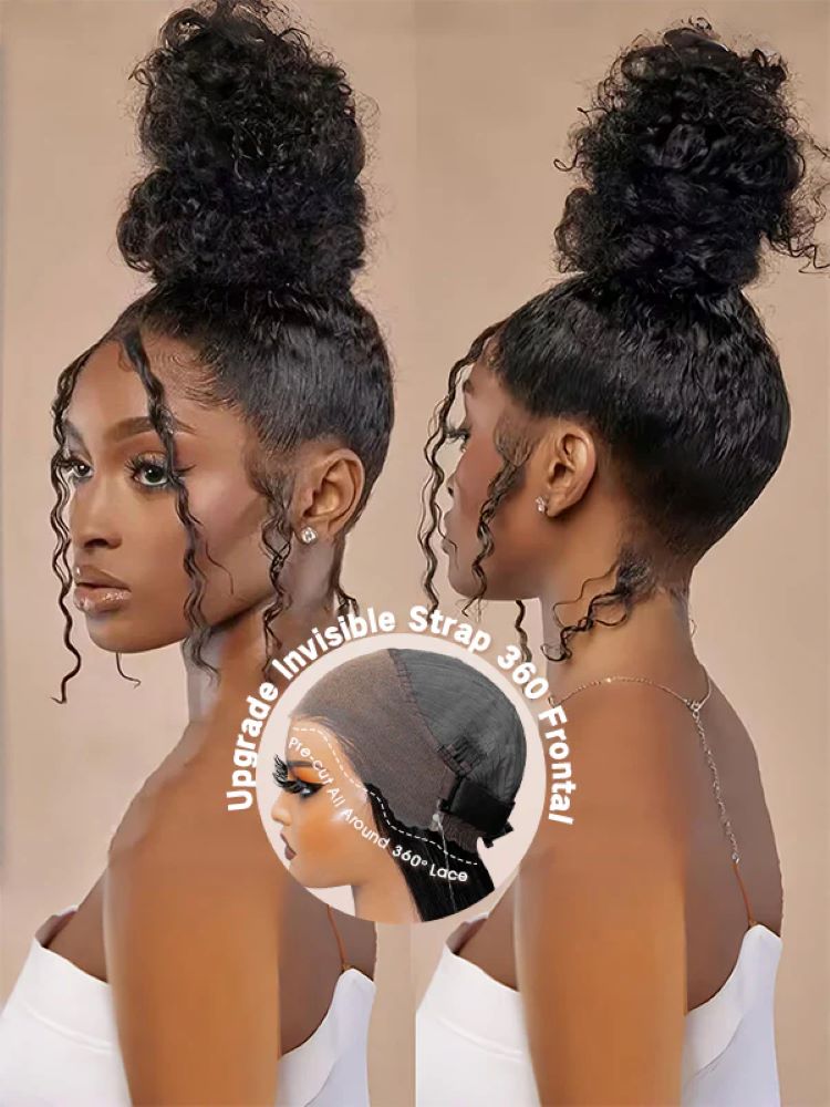 360 Glueless Wig – Kinky Curly | High Ponytail & Updo Ready Human Hair Wig