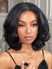 Layered Wave Bob Wigs M-Cap 9x6 Pre-Cut Lace Wear Go Glueless Wigs 180 Density