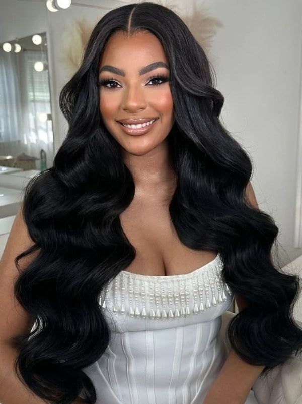 13×6 Glueless Body Wave Wig – Natural Hairline Human Hair Drawstring Wig, Beginner Friendly