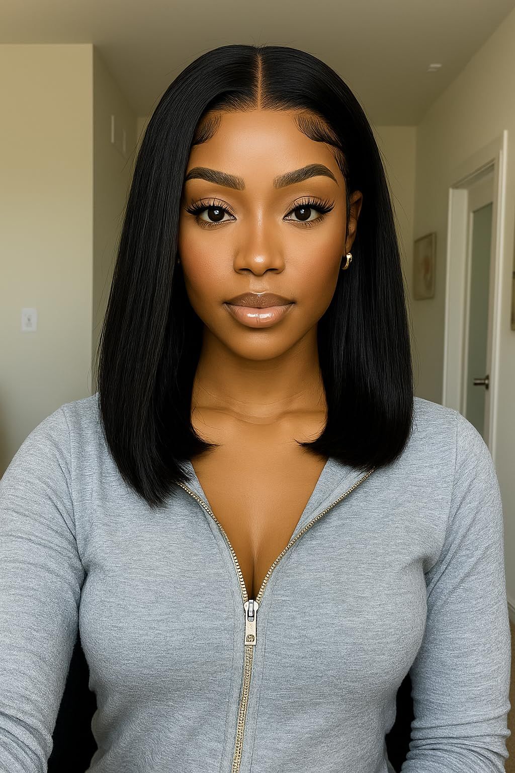 Wear and go 9x6 glueless yaki straight bob wig everyday style