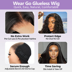 Kinky Curly Reddish Brown Wear Go Wig Pre-cut 9x6 Lace Glueless Human Hair Wigs