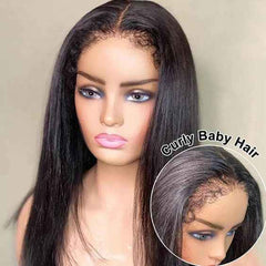Easy-Wear Glueless 9X6 Pre-Cut Lace Straight  Bob Wig With Bleached Knots - Human Hair In Natural Black With Color Choices