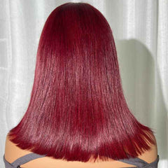 Layered Cut  Yaki Straight  7x5 Lace Pre-plucked Wear Go Glueless 99J  Color  Hair  Wig