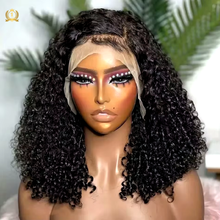 Natural Black Pixie Curl Wigs 13x4 Lace Front Wigs Human Hair Free Parting Breathable Cap
